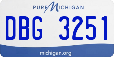 MI license plate DBG3251