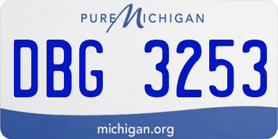 MI license plate DBG3253