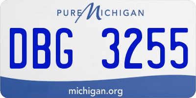 MI license plate DBG3255