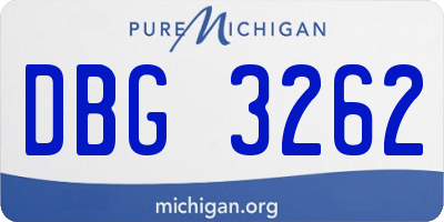 MI license plate DBG3262