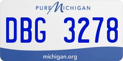 MI license plate DBG3278