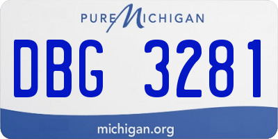 MI license plate DBG3281