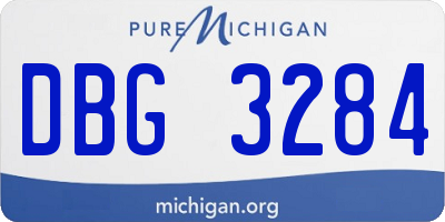 MI license plate DBG3284