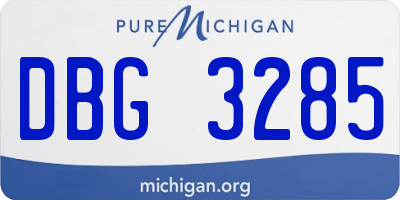 MI license plate DBG3285