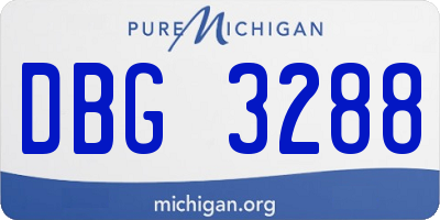 MI license plate DBG3288