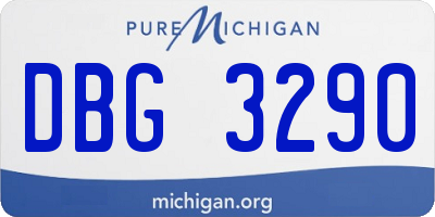 MI license plate DBG3290