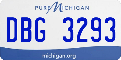 MI license plate DBG3293