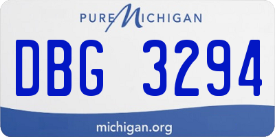 MI license plate DBG3294