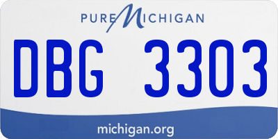 MI license plate DBG3303