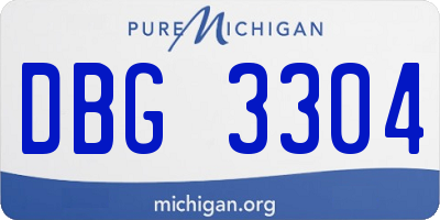MI license plate DBG3304