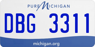 MI license plate DBG3311