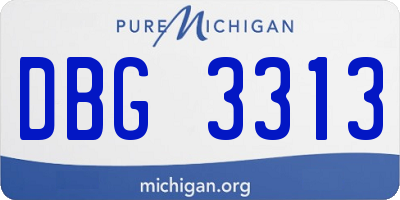 MI license plate DBG3313