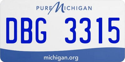 MI license plate DBG3315