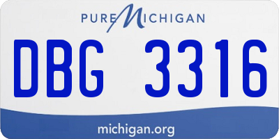 MI license plate DBG3316