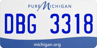 MI license plate DBG3318