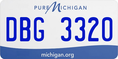 MI license plate DBG3320