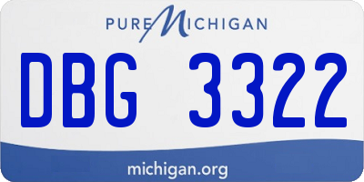 MI license plate DBG3322