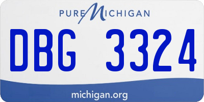 MI license plate DBG3324