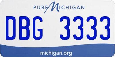 MI license plate DBG3333