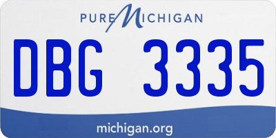 MI license plate DBG3335