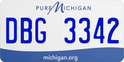 MI license plate DBG3342