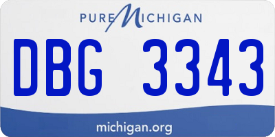 MI license plate DBG3343