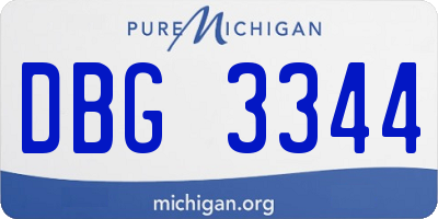 MI license plate DBG3344