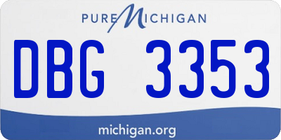 MI license plate DBG3353