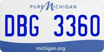 MI license plate DBG3360