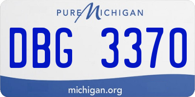 MI license plate DBG3370