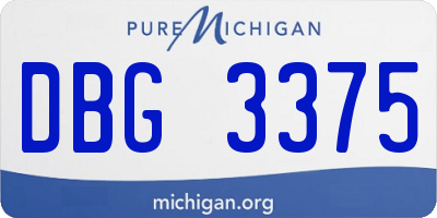 MI license plate DBG3375