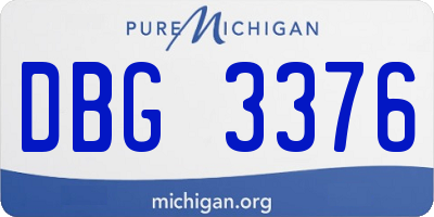MI license plate DBG3376