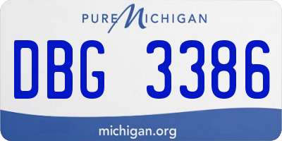 MI license plate DBG3386