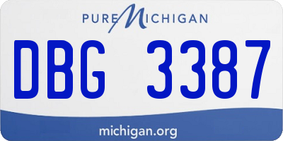 MI license plate DBG3387