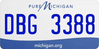 MI license plate DBG3388