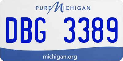 MI license plate DBG3389