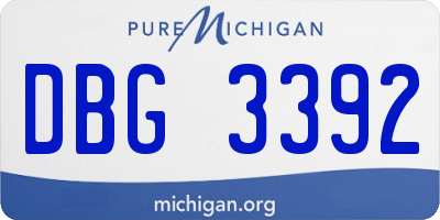 MI license plate DBG3392