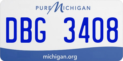 MI license plate DBG3408