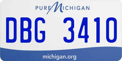 MI license plate DBG3410