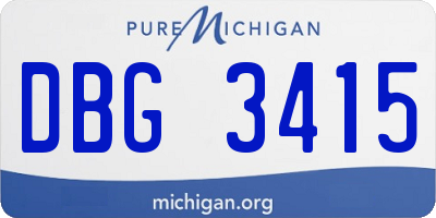 MI license plate DBG3415