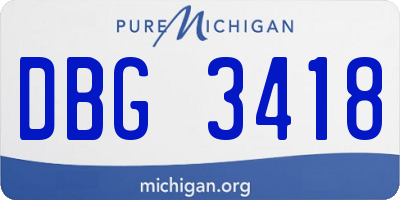 MI license plate DBG3418