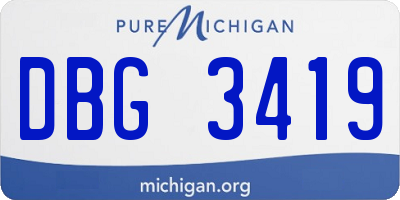 MI license plate DBG3419