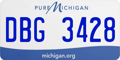 MI license plate DBG3428