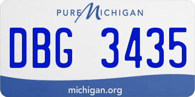 MI license plate DBG3435