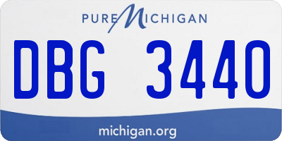 MI license plate DBG3440