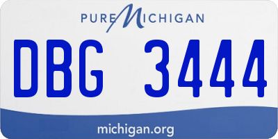 MI license plate DBG3444