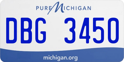 MI license plate DBG3450