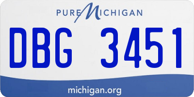 MI license plate DBG3451