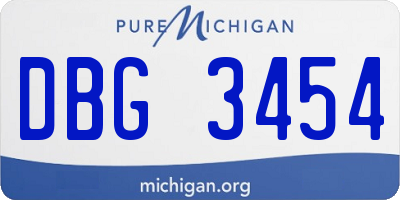 MI license plate DBG3454