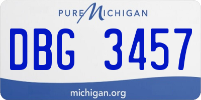 MI license plate DBG3457